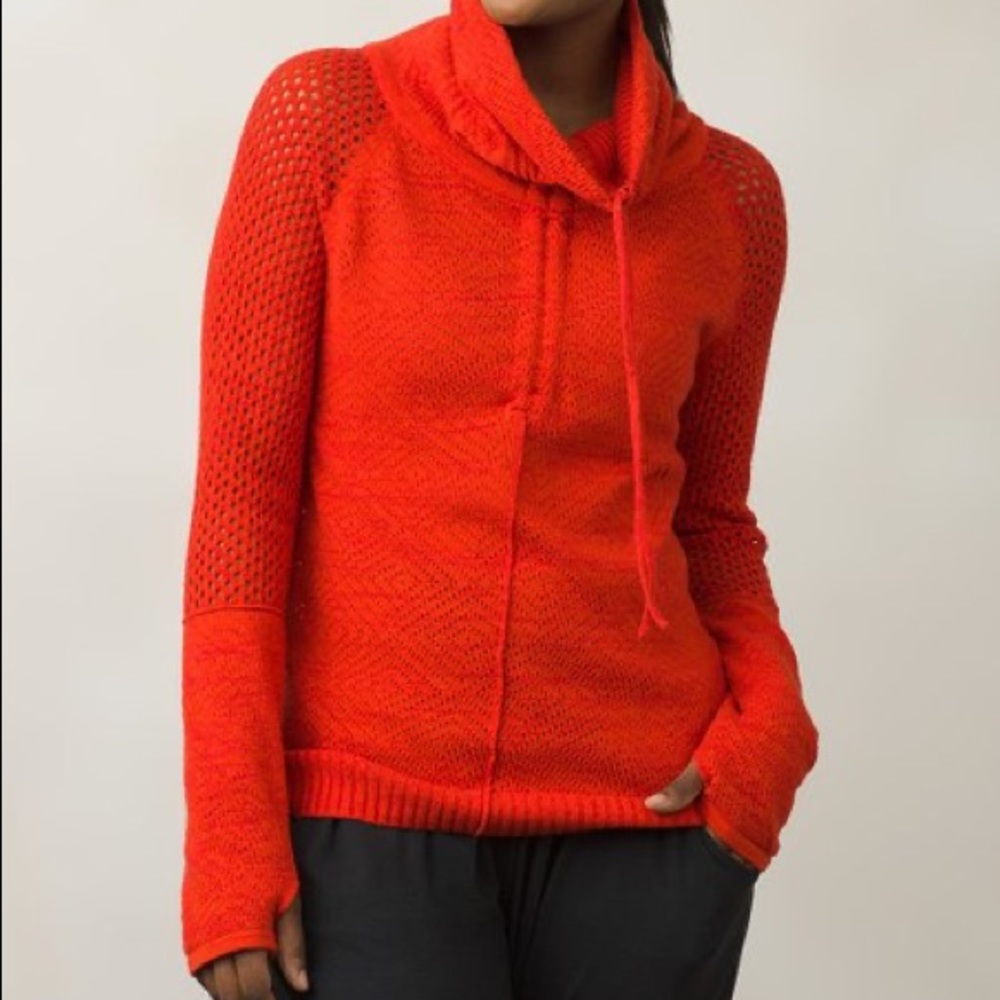 Prana Cedar Knit Cowl Neck Sweater - Red